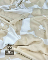 Manta Hilo Estampado Animales Beige Algodón